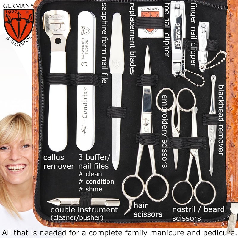 3 Swords Germany 23 Piece Manicure Pedicure Grooming Kit - Image 2